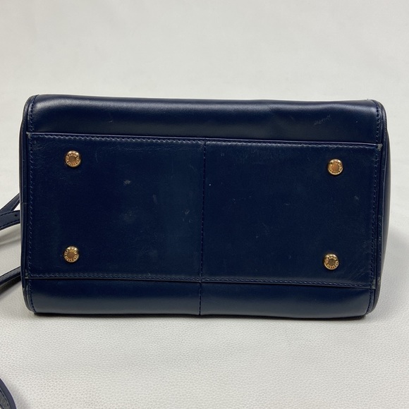 Ted Baker - Lailey Metal Slim Bow Leather Small Tote Bag In Navy - Picture 10 of 15